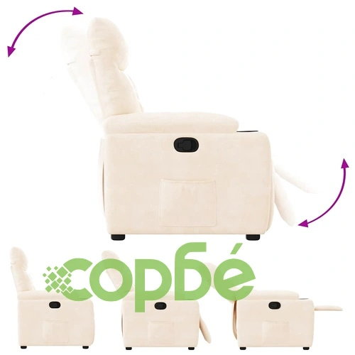 Реклайнер стол с микрофибърен текстил, бежов, 72x90x99 см ➤ топ цена ➤ sorbe.bg