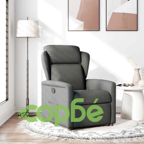 Реклайнер Тъмносив Текстилен Фотьойл с Функция за Накланяне ➤ топ цена ➤ sorbe.bg