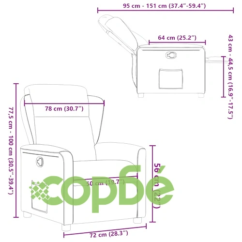 Наклоняем стол от текстил, кафяв, с регулируема облегалка и подлакътници ➤ топ цена ➤ sorbe.bg