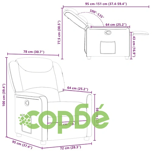 Наклоняем релакс стол от текстил, тъмнозелен, 78x95x100 см ➤ топ цена ➤ sorbe.bg