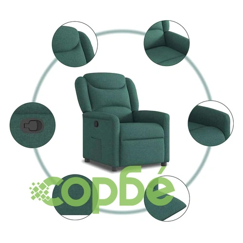 Наклоняем релакс стол от текстил, тъмнозелен, 78x95x100 см ➤ топ цена ➤ sorbe.bg