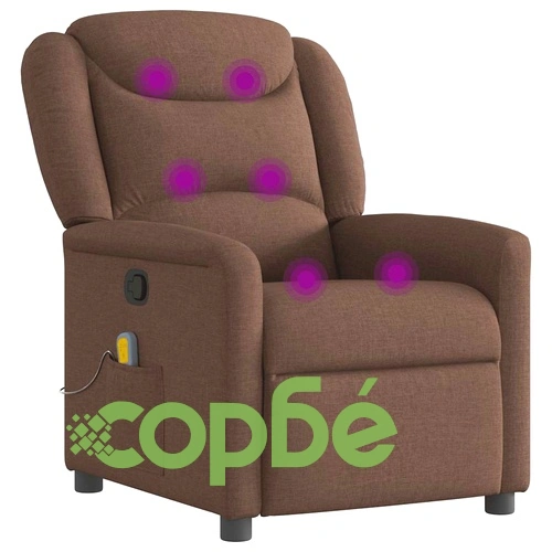 Масажен наклоняем стол от текстил, кафяв, с 6-точков вибрационен масаж ➤ топ цена ➤ sorbe.bg