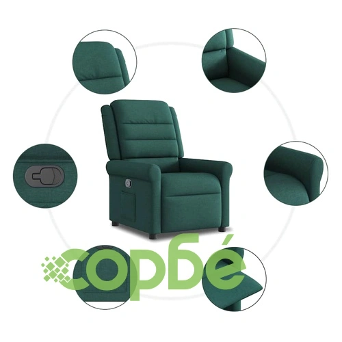 Наклоняем стол от текстил в тъмнозелен цвят с подлакътници и джоб ➤ топ цена ➤ sorbe.bg