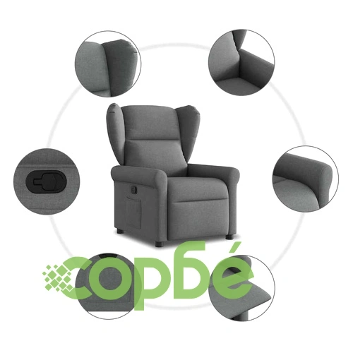 Реклайнер стол с текстилна тапицерия, тъмносив, 72,5 x 87 x 100,5 см ➤ топ цена ➤ sorbe.bg