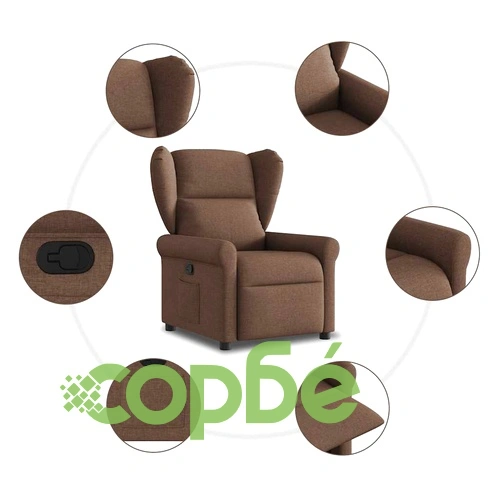 Наклоняем стол от кафява текстилна тапицерия с функция за релакс ➤ топ цена ➤ sorbe.bg