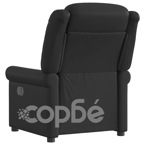 Луксозен наклоняем релакс стол от изкуствена кожа, лъскаво черен, 77x92,5x99 см ➤ топ цена ➤ sorbe.bg