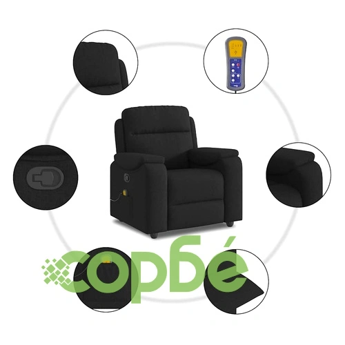 Масажен наклоняем стол с вибрационна функция, черен, текстил, 96x99x102 см ➤ топ цена ➤ sorbe.bg