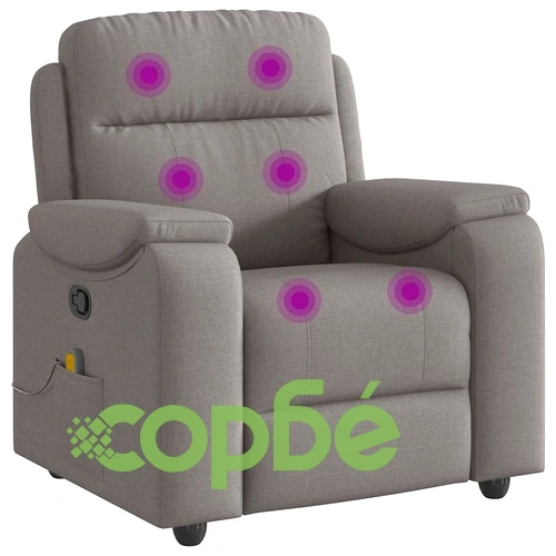 Масажен наклоняем стол от текстил в цвят таупе с 6-точков вибрационен масаж ➤ топ цена ➤ sorbe.bg