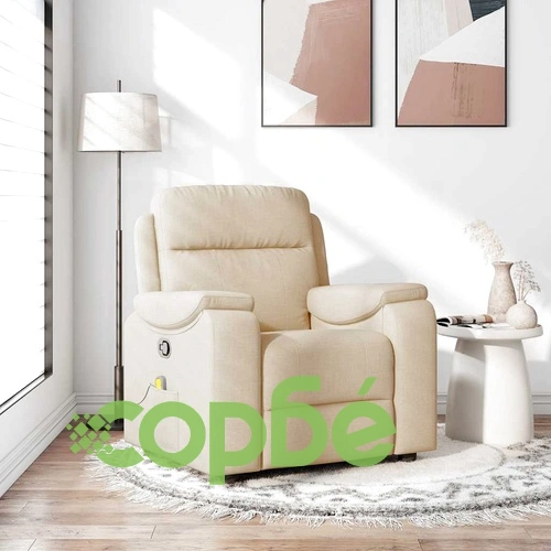 Масажен наклоняем стол с вибрационна функция, кремав, текстил, 96 x 99 x 102 см ➤ топ цена ➤ sorbe.bg