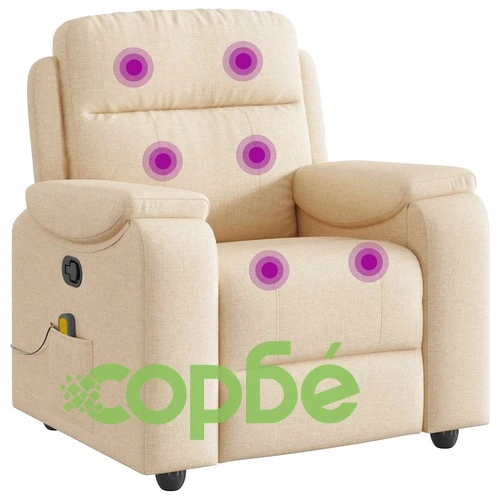 Масажен наклоняем стол с вибрационна функция, кремав, текстил, 96 x 99 x 102 см ➤ топ цена ➤ sorbe.bg