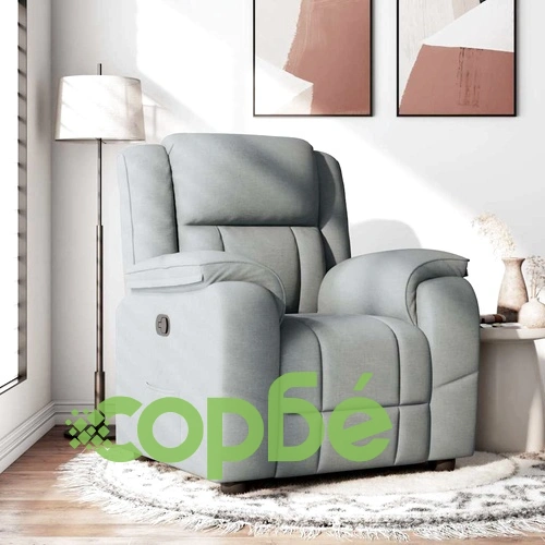 Реклайнер стол от текстил, светлосив, 96 x 99 x 102 см ➤ топ цена ➤ sorbe.bg