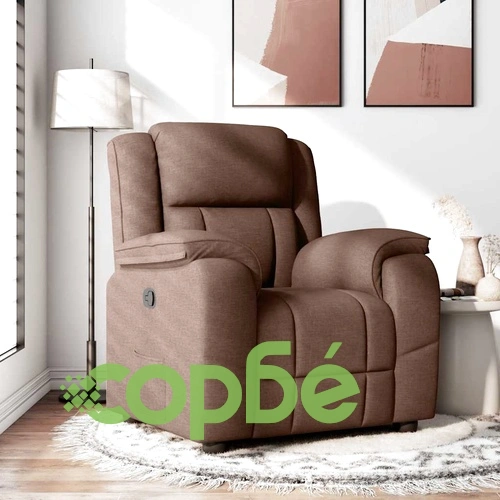 Наклоняем текстилен стол с дървено-метална рамка, кафяв, 96 x 99 x 102 см ➤ топ цена ➤ sorbe.bg