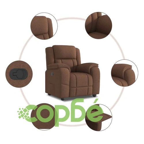 Наклоняем текстилен стол с дървено-метална рамка, кафяв, 96 x 99 x 102 см ➤ топ цена ➤ sorbe.bg