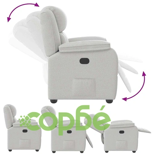 Релакс Фотьойл с Наклон от Плат в Облачно Сиво 96x99x102 см ➤ топ цена ➤ sorbe.bg