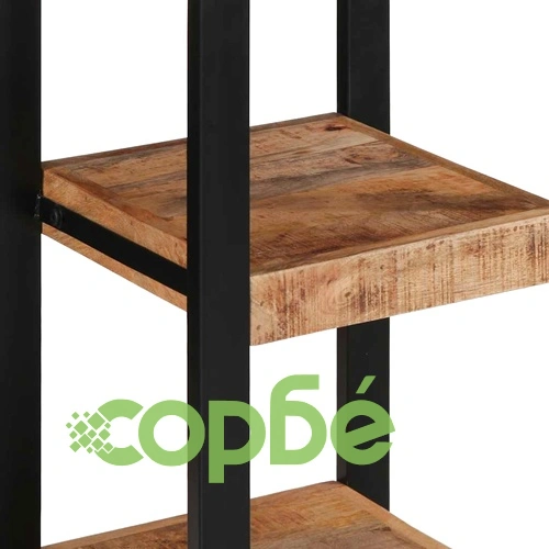 Стенен рафт от масивно манго дърво 35x35x100 cm - Рустик дизайн ➤ топ цена ➤ sorbe.bg