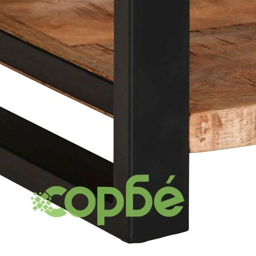 Странична маса от масивно манго дърво 40x40x50 см с чекмедже и рафт ➤ топ цена ➤ sorbe.bg