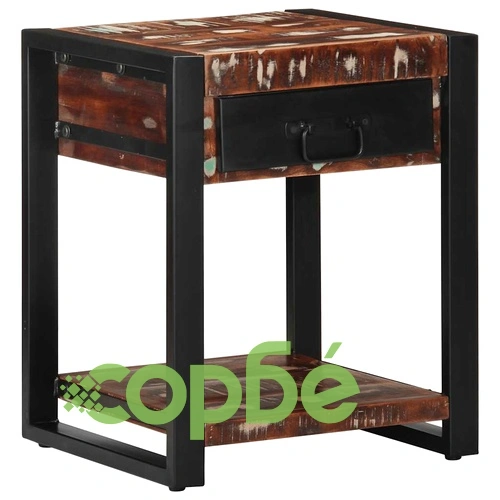 Странична маса Multicolour 40x40x50 см от масивна регенерирана дървесина ➤ топ цена ➤ sorbe.bg