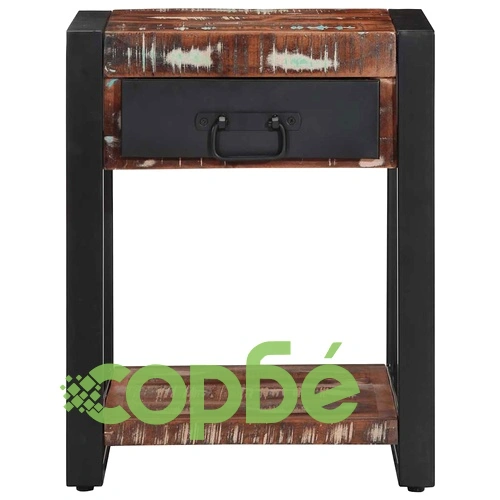 Странична маса Multicolour 40x40x50 см от масивна регенерирана дървесина ➤ топ цена ➤ sorbe.bg