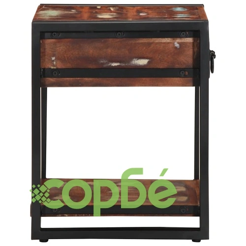 Странична маса Multicolour 40x40x50 см от масивна регенерирана дървесина ➤ топ цена ➤ sorbe.bg