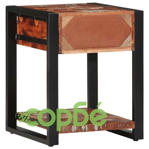 Странична маса Multicolour 40x40x50 см от масивна регенерирана дървесина ➤ топ цена ➤ sorbe.bg