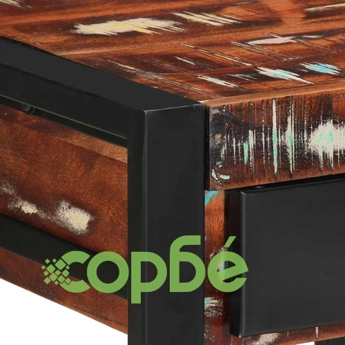 Странична маса Multicolour 40x40x50 см от масивна регенерирана дървесина ➤ топ цена ➤ sorbe.bg