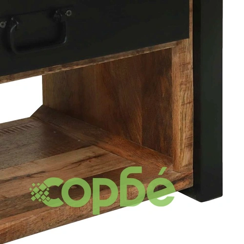 Закачалка за дрехи с 2 чекмеджета и рафт 110x40x185 см масивна дървесина манго кафяво ➤ топ цена ➤ sorbe.bg