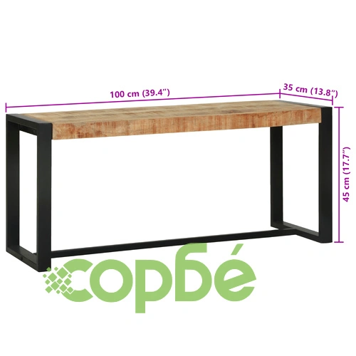Пейка от масивно манго дърво, кафява, 100 x 35 x 45 см, за коридор ➤ топ цена ➤ sorbe.bg