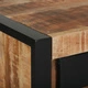 Крайни масички от масивно мангово дърво с черни метални акценти, 40 x 40 x 80 см