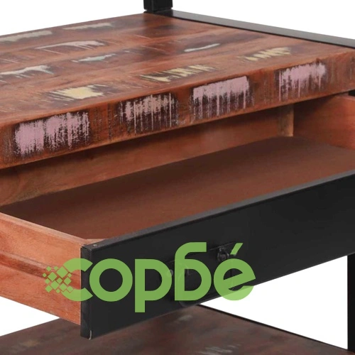 Кухненски стелаж от регенерирано дърво многоцветен 80x40x160 см ➤ топ цена ➤ sorbe.bg