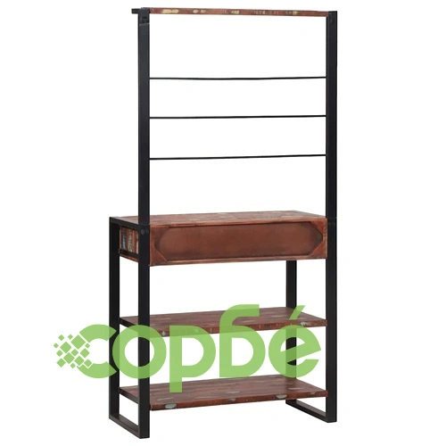 Кухненски стелаж от регенерирано дърво многоцветен 80x40x160 см ➤ топ цена ➤ sorbe.bg