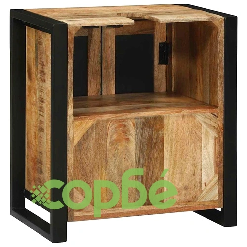 Шкаф за мивка от масивно манго дърво 55x35x60 см кафяв цвят ➤ топ цена ➤ sorbe.bg