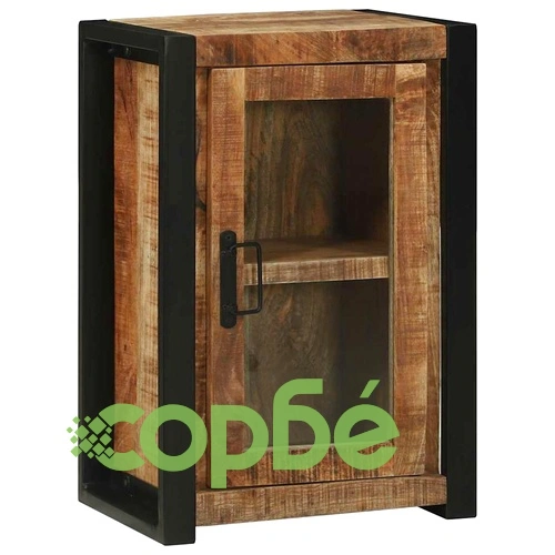 Стенен шкаф за баня от масивно дърво манго 40x30x60 см кафяв ➤ топ цена ➤ sorbe.bg