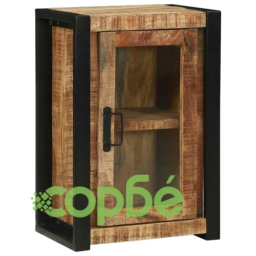 Стенен шкаф за баня от масивно дърво манго 40x30x60 см кафяв ➤ топ цена ➤ sorbe.bg