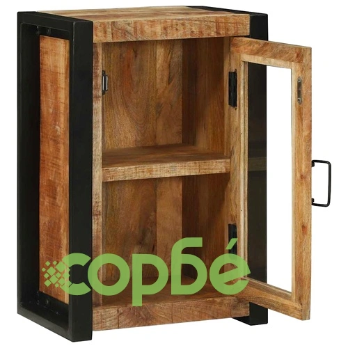 Стенен шкаф за баня от масивно дърво манго 40x30x60 см кафяв ➤ топ цена ➤ sorbe.bg
