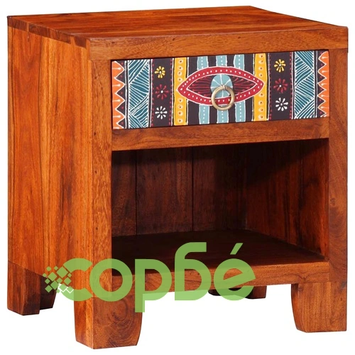 Нощно шкафче от масивна акация 40x35x45 cm с чекмедже ➤ топ цена ➤ sorbe.bg