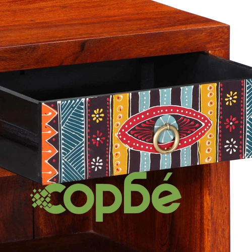 Нощно шкафче от масивна акация 40x35x45 cm с чекмедже ➤ топ цена ➤ sorbe.bg