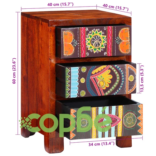 Нощно Шкафче от Масивна Акация 40x40x60 cm с Чекмедже ➤ топ цена ➤ sorbe.bg