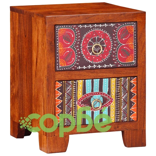 Нощно Шкафче от Масивна Акация 35x35x45 cm с Чекмедже и Рафт ➤ топ цена ➤ sorbe.bg