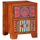 Нощно Шкафче от Масивна Акация 35x35x45 cm с Чекмедже и Рафт