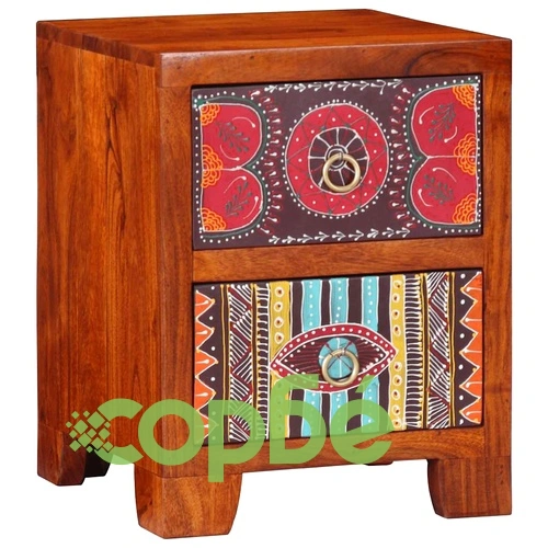 Нощно Шкафче от Масивна Акация 35x35x45 cm с Чекмедже и Рафт ➤ топ цена ➤ sorbe.bg