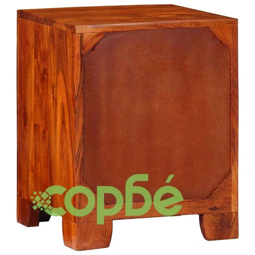 Нощно Шкафче от Масивна Акация 35x35x45 cm с Чекмедже и Рафт ➤ топ цена ➤ sorbe.bg