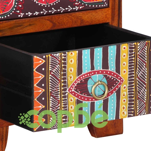 Нощно Шкафче от Масивна Акация 35x35x45 cm с Чекмедже и Рафт ➤ топ цена ➤ sorbe.bg