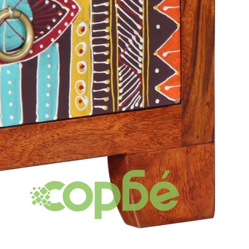 Нощно Шкафче от Масивна Акация 35x35x45 cm с Чекмедже и Рафт ➤ топ цена ➤ sorbe.bg