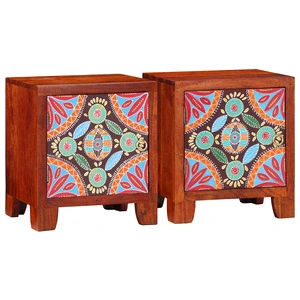 Нощни шкафчета от масивна акация, 2 броя, 40x30x45 см
