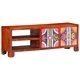ТВ Шкаф Multicolour 110x30x40 см от Масивна Акациева Дървесина с 2 Врати
