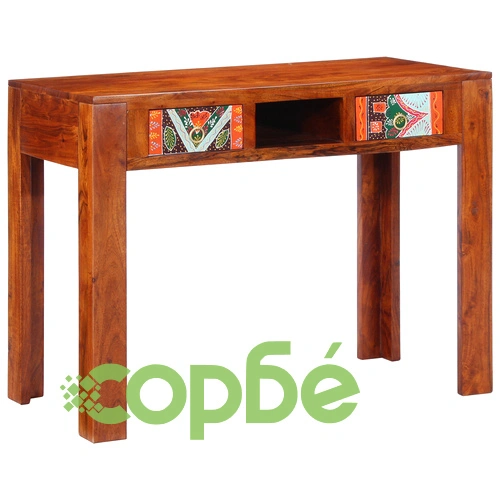 Бюро от масивна акациева дървесина с 2 чекмеджета 100x50x75 см ➤ топ цена ➤ sorbe.bg