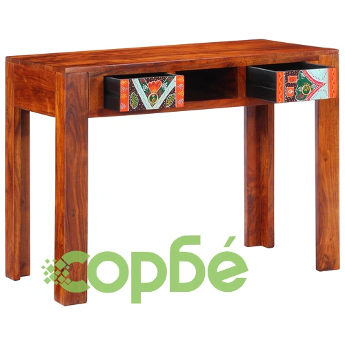 Бюро от масивна акациева дървесина с 2 чекмеджета 100x50x75 см ➤ топ цена ➤ sorbe.bg