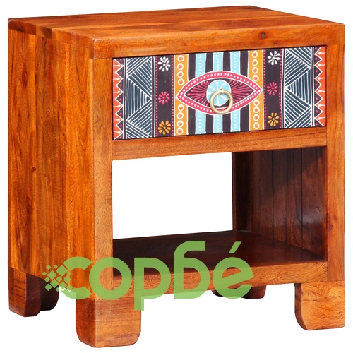 Страничен шкаф от масивна акациева дървесина 40x35x45 см ➤ топ цена ➤ sorbe.bg