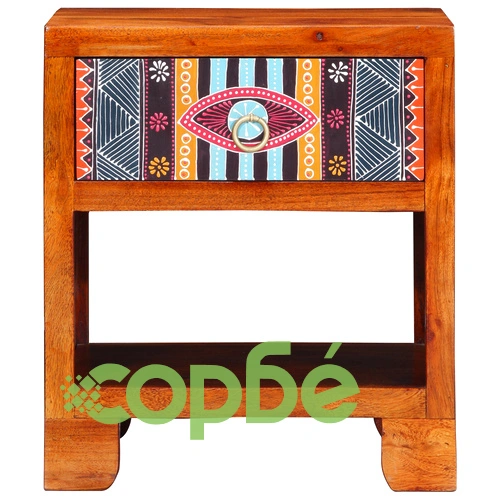 Страничен шкаф от масивна акациева дървесина 40x35x45 см ➤ топ цена ➤ sorbe.bg