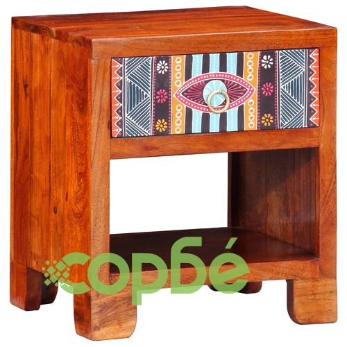 Страничен шкаф от масивна акациева дървесина 40x35x45 см ➤ топ цена ➤ sorbe.bg